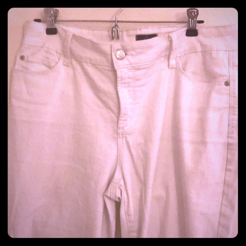 NYDJ size 12 boyfriend style white jeans